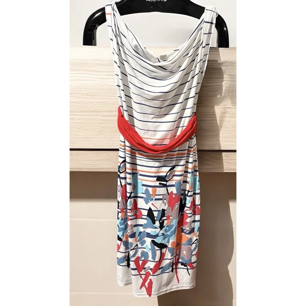 Sukienka Nency Women's Cowl Sleeveless Dress Abstract Nautical Boho Sz Small
